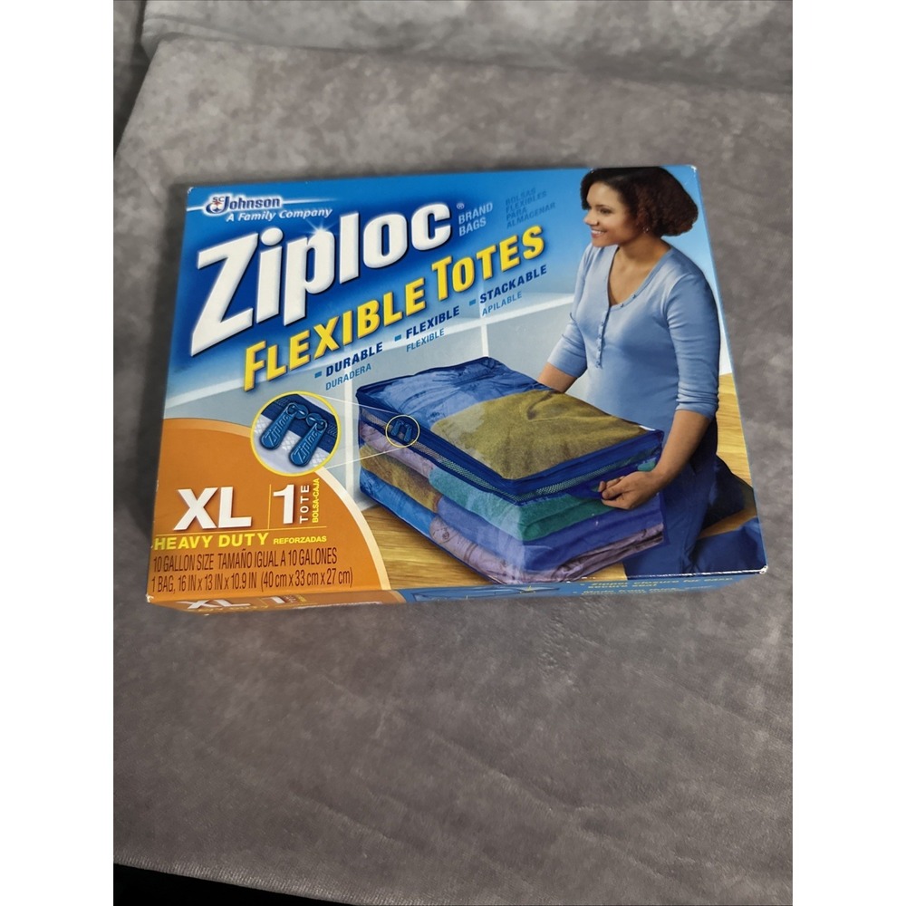 Ziploc XL X-Large Flexible Storage Tote 10 Gallon‎ Clear Plastic